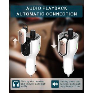 Bluetooth 5.0 Car Wireless FM Transmitter Adapter 2USB PD Charger AUX Hands-Free